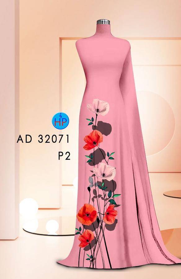 Vải Áo Dài Hoa In 3D AD 32071 14